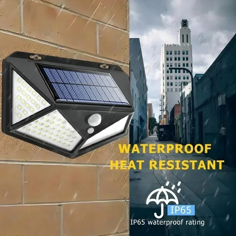 Lámpara solar LED multifuncional con sensor de movimiento, luz solar impermeable, decoración exterior para jardín, 62 focos