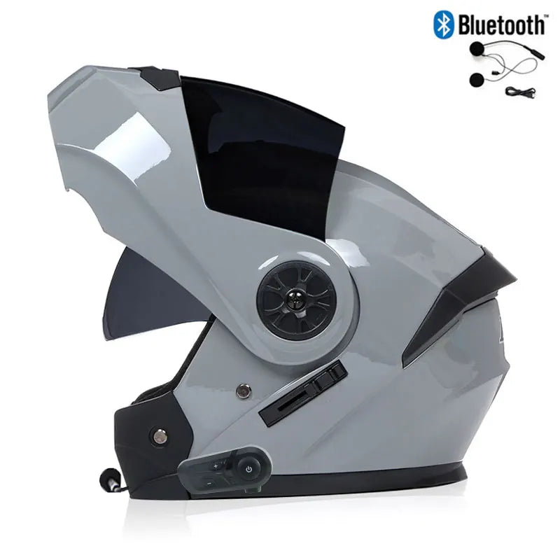Casque Moto Bluetooth Intégral Homme — Motocross Rabattable Certifié DOT