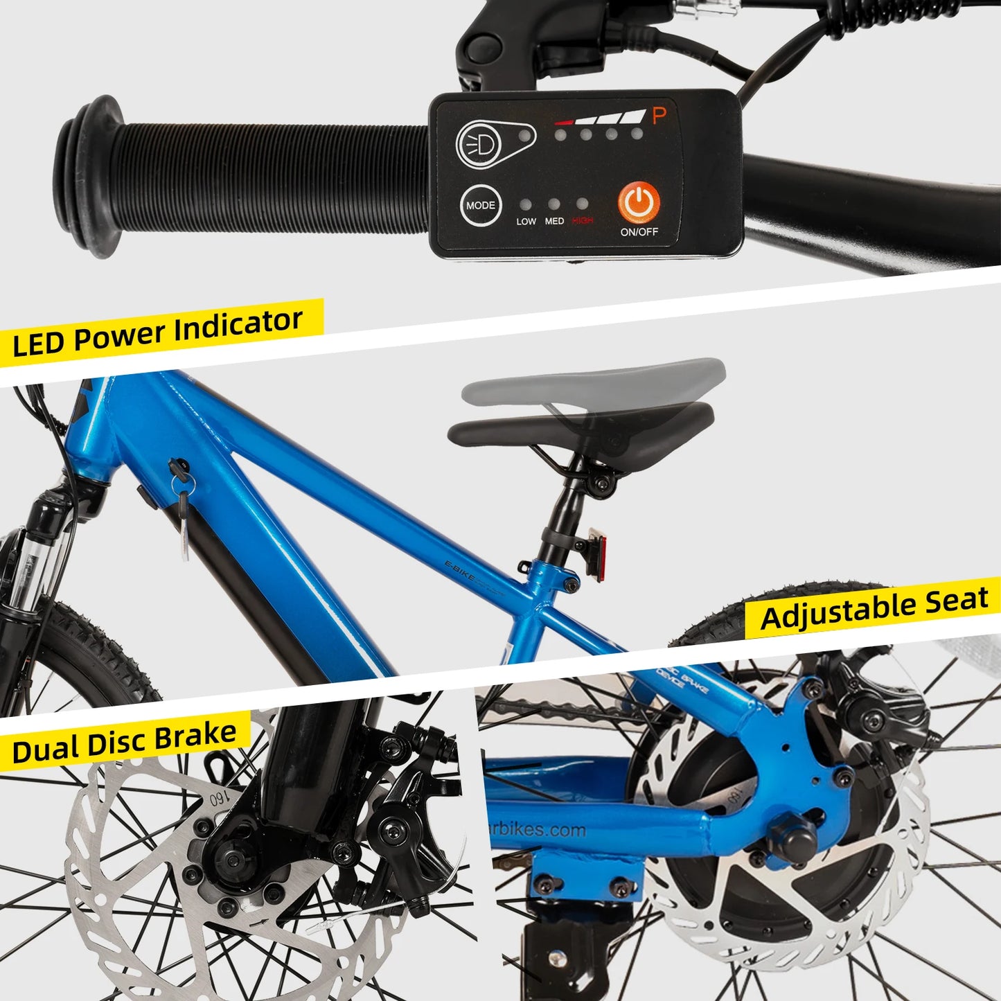 JOYSTAR Electric Bike for Kids Teens 7+ Years Old with 250W Motor, 15 Miles 15 MPH Electric Mountain Bike Safe Mini Electric Bikes