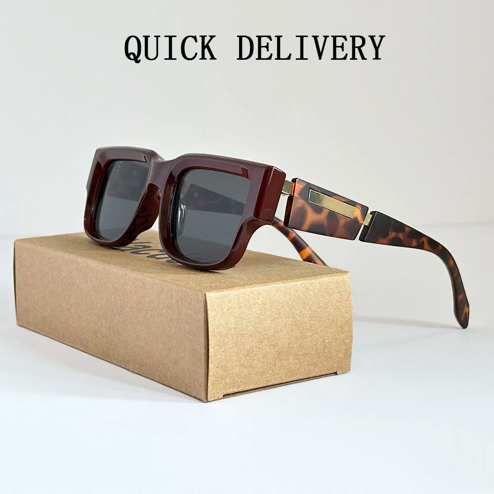 Gafas de sol cuadradas nuevas para hombre, lentes de sol de lujo para mujer, gafas de moda vintage para vacaciones de verano, Gafas de Sol Hombre Lunette Soleil Femme