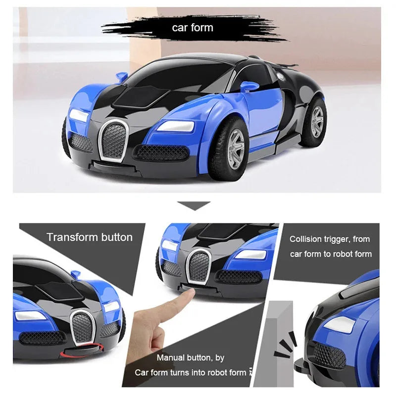 Robot de deformación automática anticolisiones de un clic, regalo para niño, coche de juguete de doble forma, modelo interactivo para padre e hijo