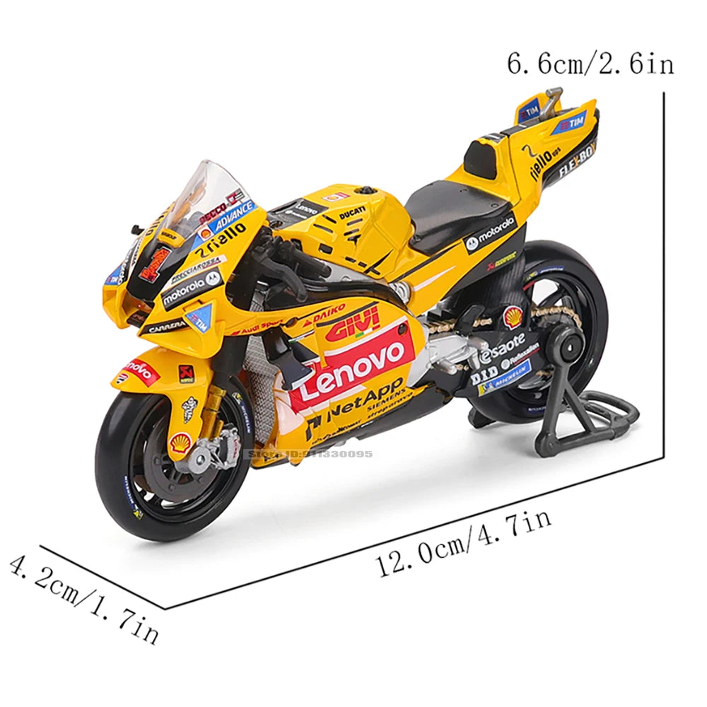 Modèle réduit moto GP 1:18 — champion 2023, alliage moulé, collection, cadeau jouet