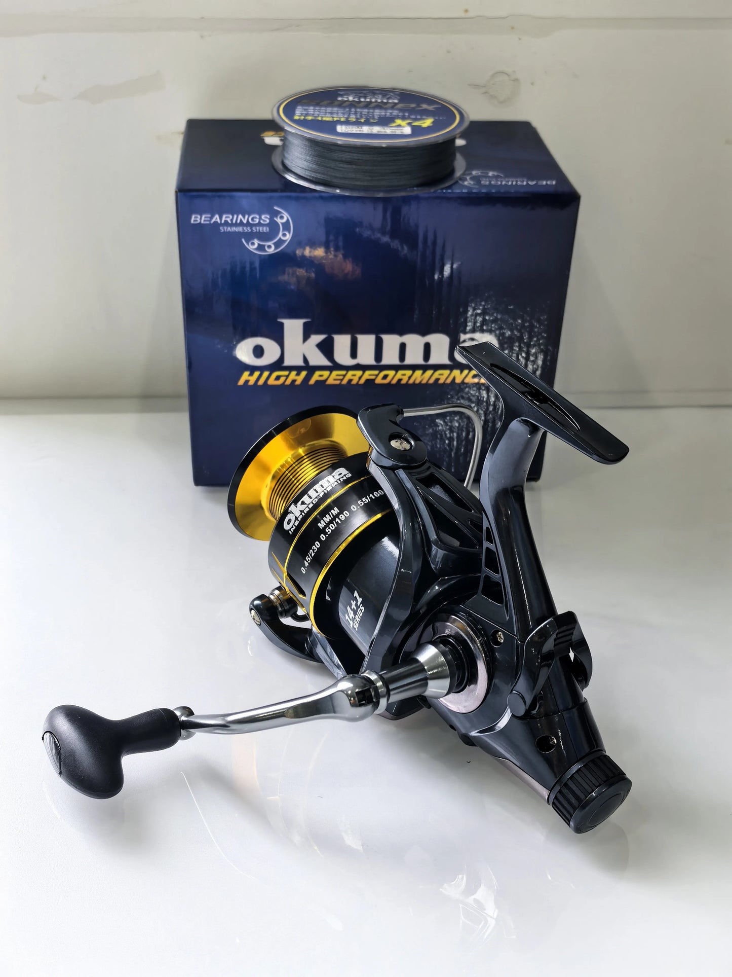 Okuma – moulinet de pêche rotatif avec tasse en métal, charge maximale de 22KG, adapté au modèle 3000 à 8000