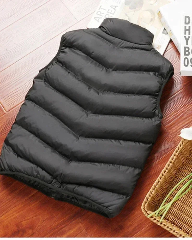 Manteaux bouffants sans manches pour hommes, doudoune de couleur unie, gilet chaud d'hiver, vêtements d'extérieur, coupe-vent, nouvelle collection 2024
