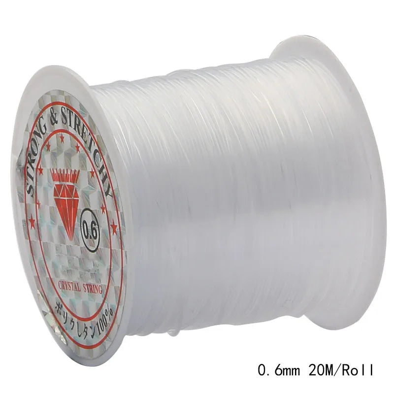 0.2/0.25/0.3/0.35/0.4/0.45/0.5/0.6mm 1 rouleau de fil de ligne de poisson clair Non extensible solide chaîne en Nylon cordon de perles fil bijoux bricolage