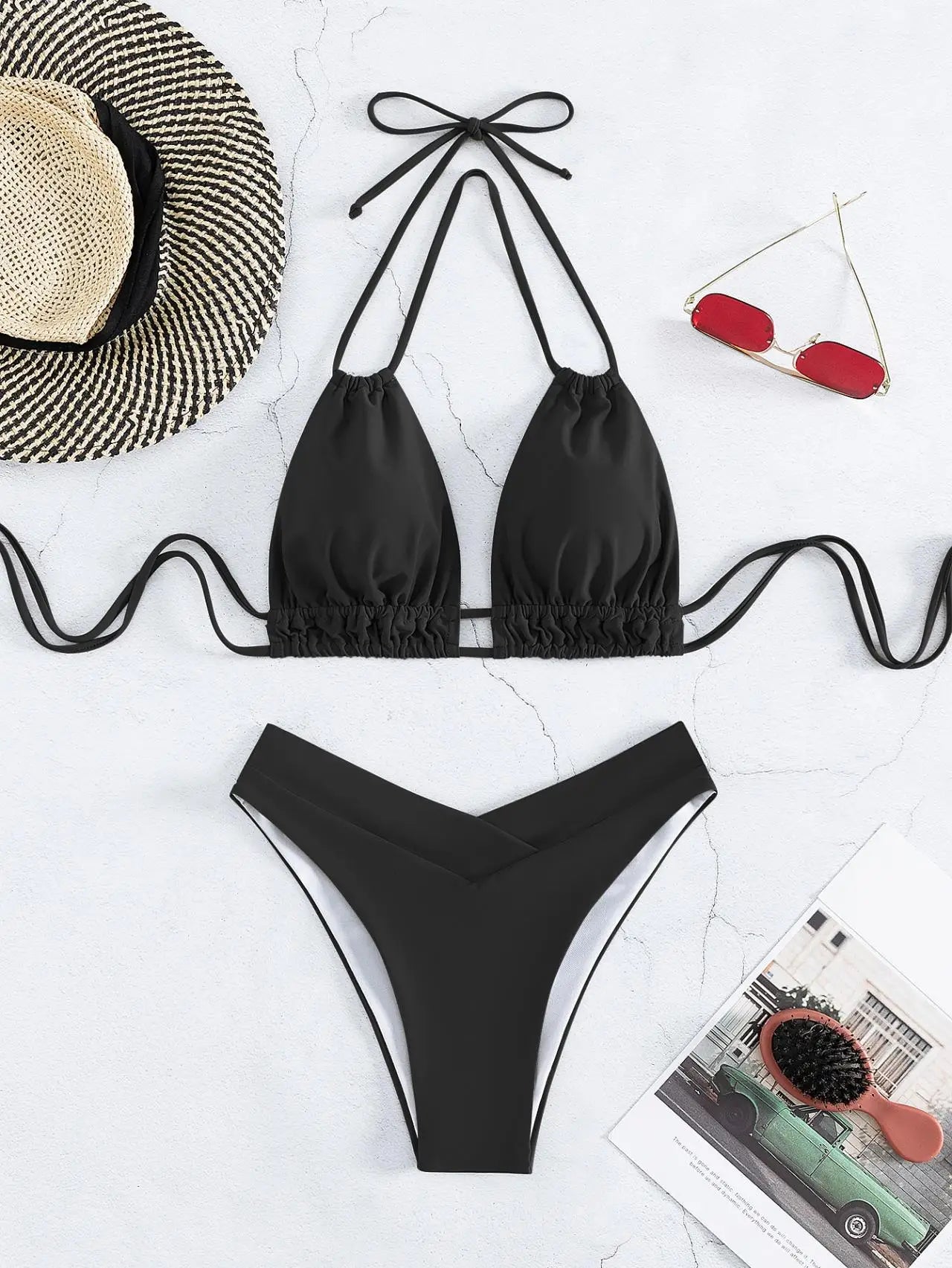 Maillot de bain en nylon solide pour femmes, bikini sexy, design de modélisation à la mode, nouveau style, vêtements de plage, 2025