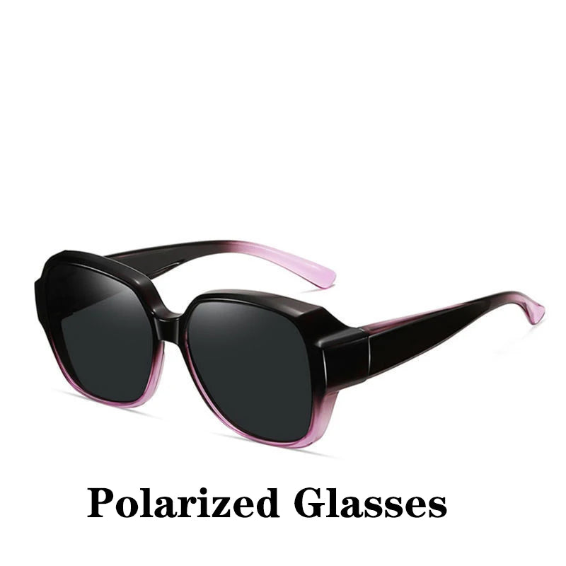 Lunettes de soleil polarisées rondes à la mode, couverture sur myopie, lunettes de Prescription portables pour hommes et femmes, Vintage, pour la pêche et la conduite