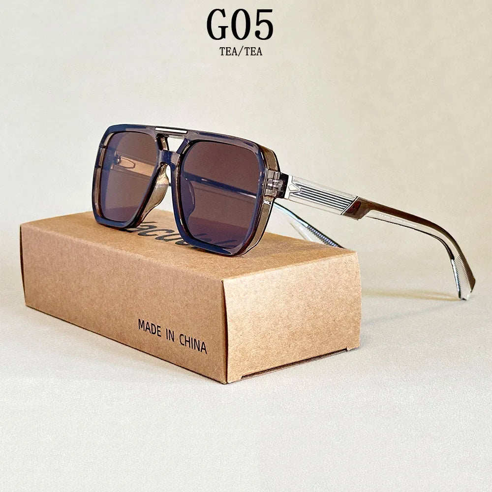 Gafas de sol cuadradas para hombre, de moda, vintage, para mujer, 2025, Gafas de Sol Hombre, Lunettes Soleil Femme, envío directo