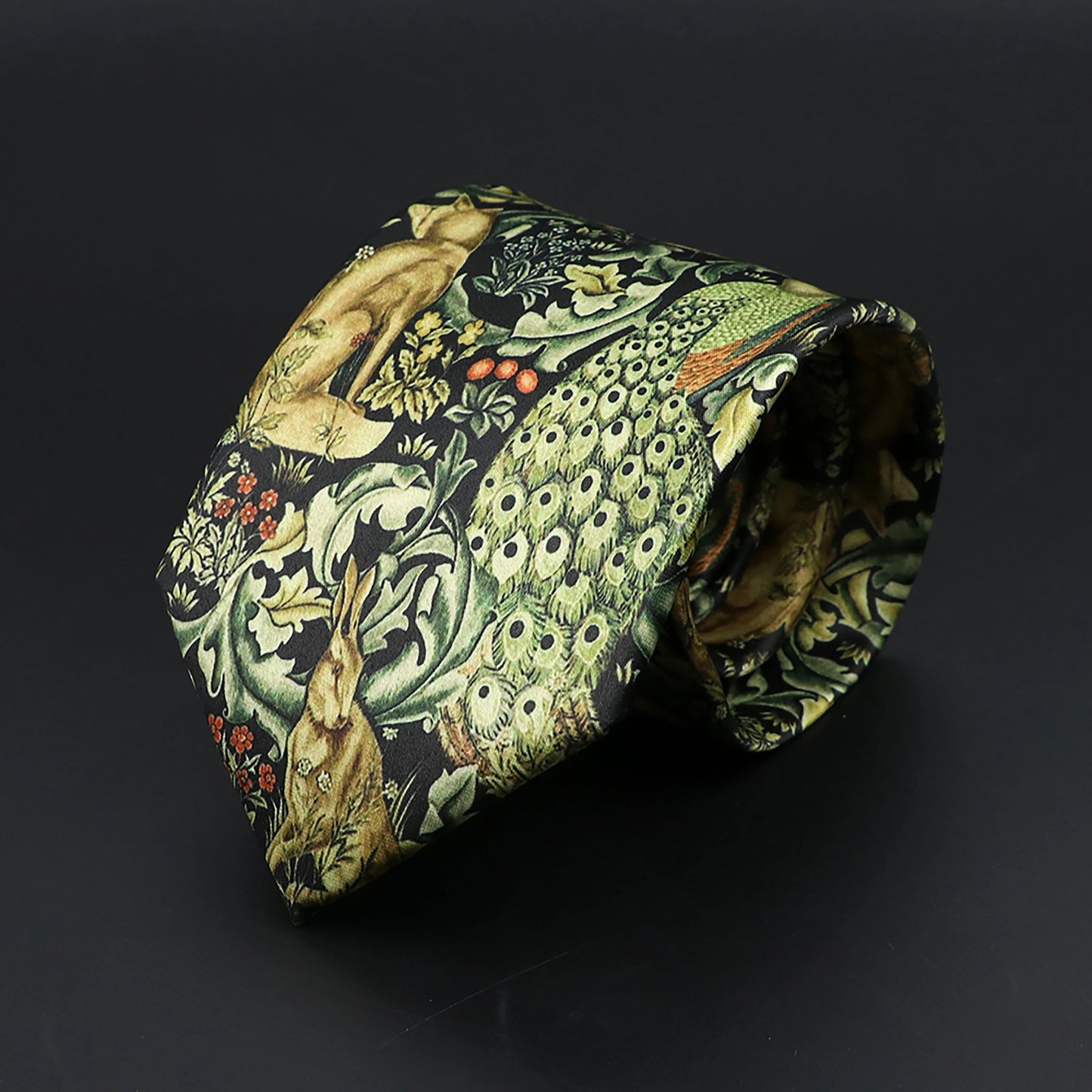 Men's Vintage Digital Print Ties, Floral Pattern, Artificial, Forest, Soft, Retro, Casual, Accessory, 8cm