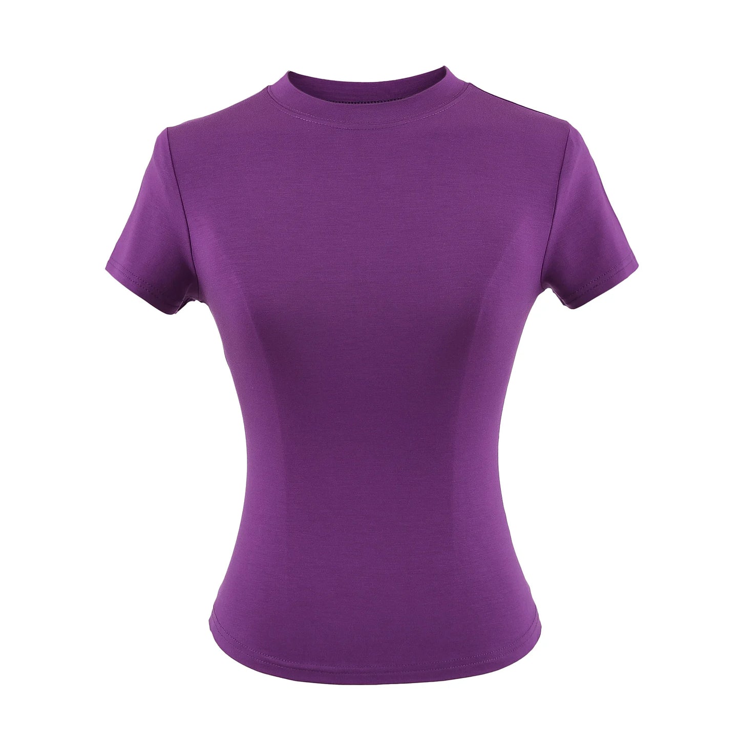 Camiseta de manga corta para mujer, casual, de alta calidad, sexy, ajustada, a la moda, de color liso, ropa y2k, 2024