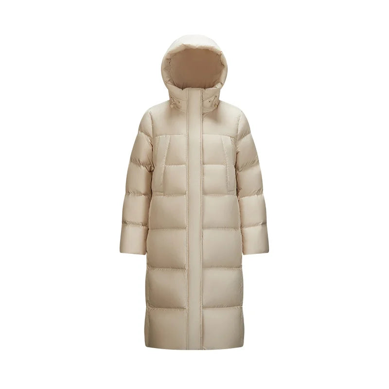 Doudoune longue imperméable pour femme — nouvelle collection hiver 2025, manteau ample à capuche
