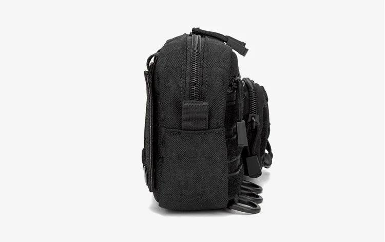 Pochette d'administration horizontale tactique Molle avec poche avant à cordon, pochette modulaire EMT, sac de rangement utilitaire EDC, sac de taille d'extérieur