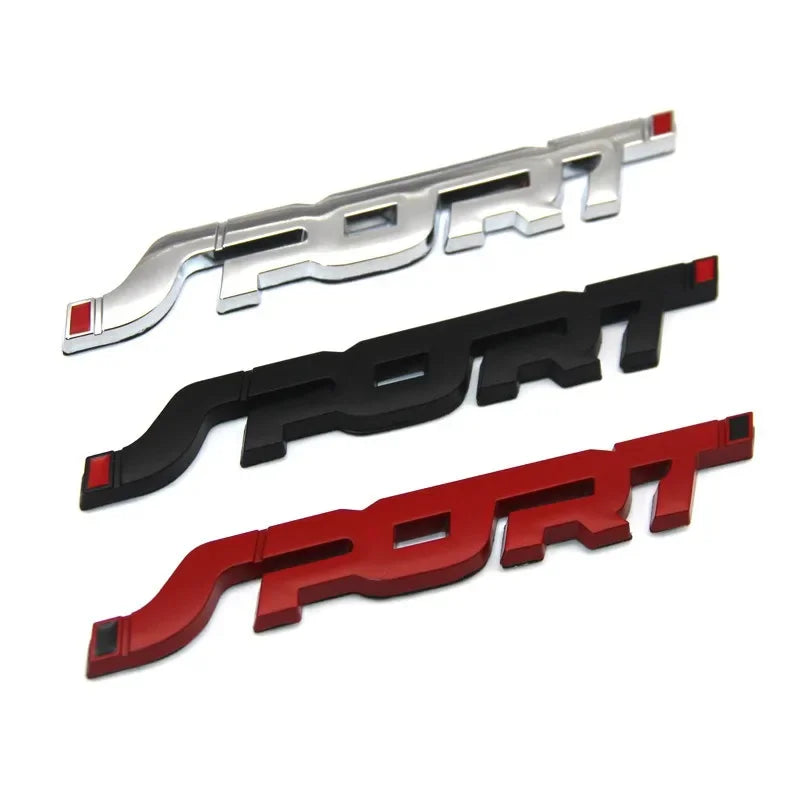 1 pièces accessoires de voiture autocollant style métal 3D Chrome noir coffre de voiture course Sport mot lettre Logo emblème Badge autocollant