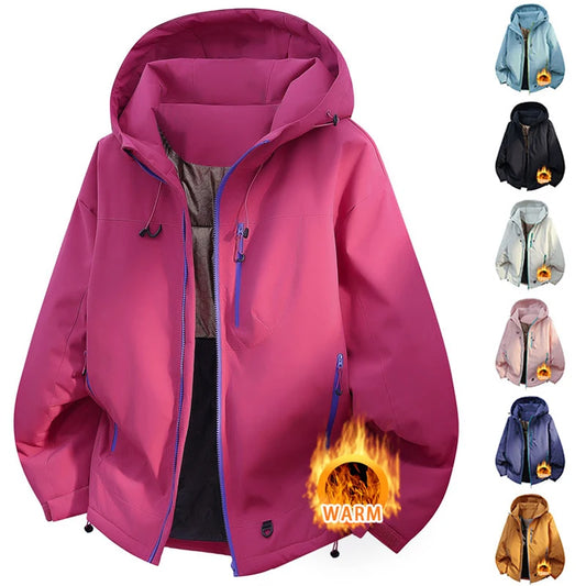 Veste d'hiver plus épaisse chaude imperméable coupe-vent chaude veste de Sport décontractée hommes femmes Sport randonnée course à capuche décontracté manteau chaud