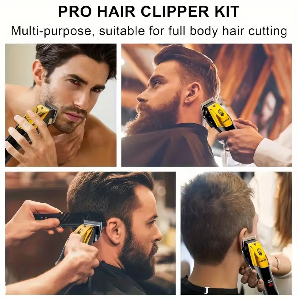 Tondeuse à cheveux électrique vintage pour homme — tondeuse barbe rechargeable, kit nez, cadeau