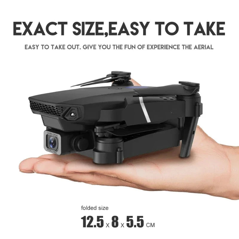 Nuevo Dron E88 Pro WiFi FPV-Cámara HD de gran angular 4K/1080P, cuadricóptero plegable con mantenimiento de altitud