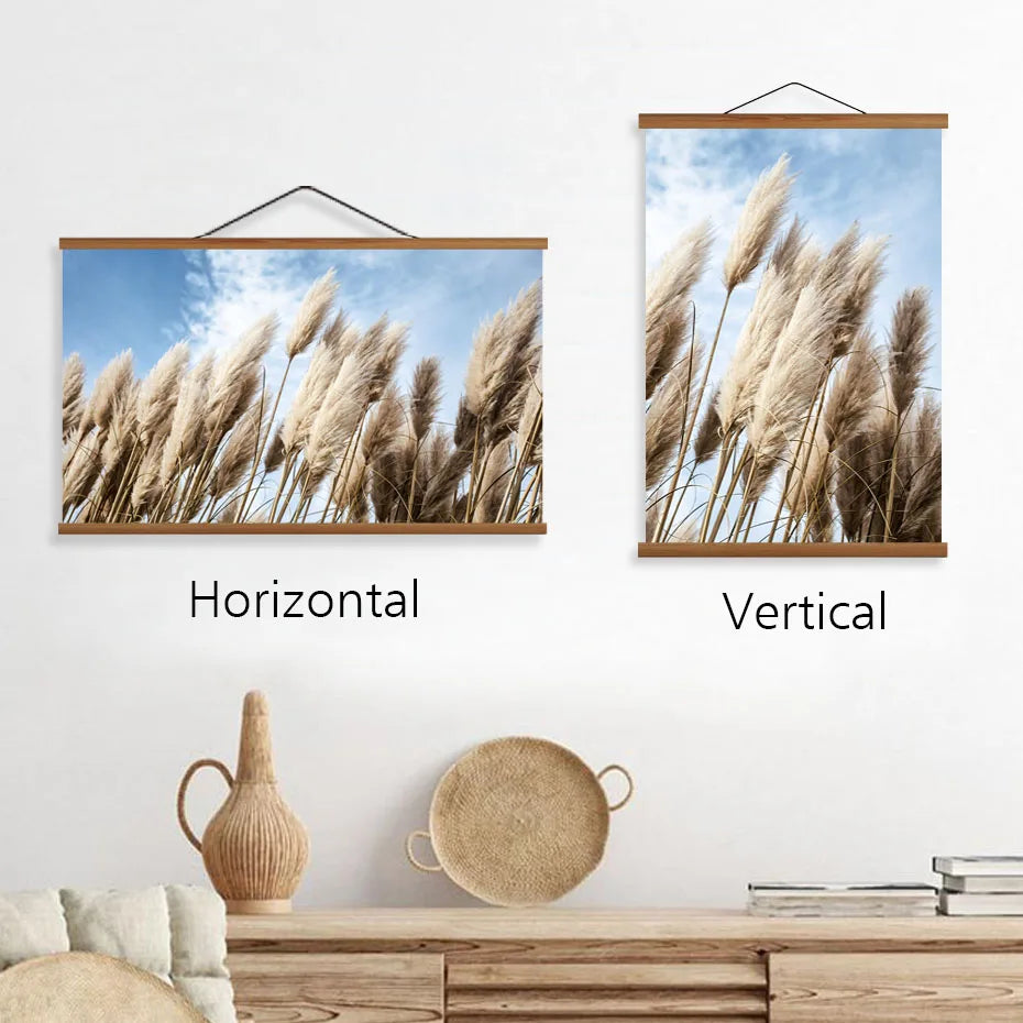 Magnetic Wooden Poster Hangers, 1pc, for Posters, Photos, Wall Art Canvas Prints, Teak Pine Wood Paintings, Home Decor for Living Room