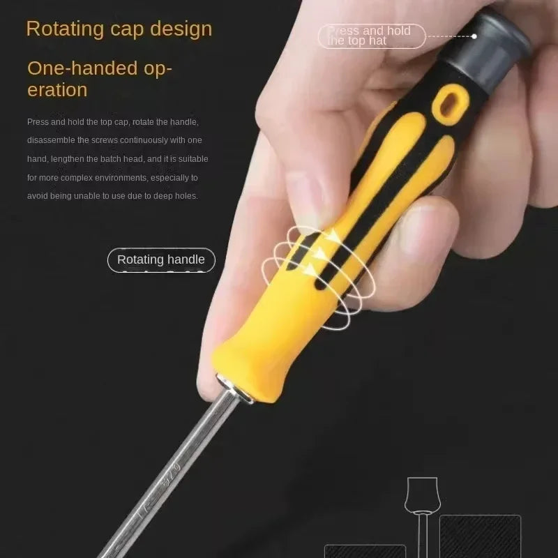 12-in-1 Screwdriver Set, Magnetic Bit, Cross Flat Head Screwdriver, Multifunctional Portable Precision Maintenance Tool for Home