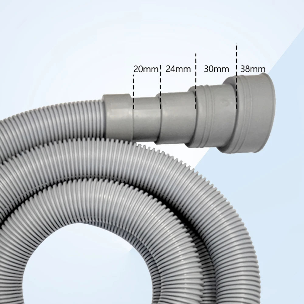 Kit de manguera de drenaje para lavadora y lavavajillas, que incluye manguera corrugada flexible, adaptador de extensión y abrazadera, 1 unidad