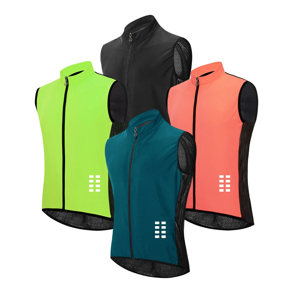 Gilets de cyclisme nuit sécurité pour hommes — sans manches, sport, VTT, vêtements vélo route