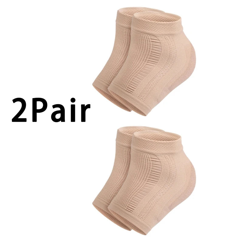 Protector de talón de malla de silicona de gel, calcetines de talón, fundas para los pies, hidratantes, antidesgaste, antigrietas, calcetines cortos, almohadillas de cubierta de talón.