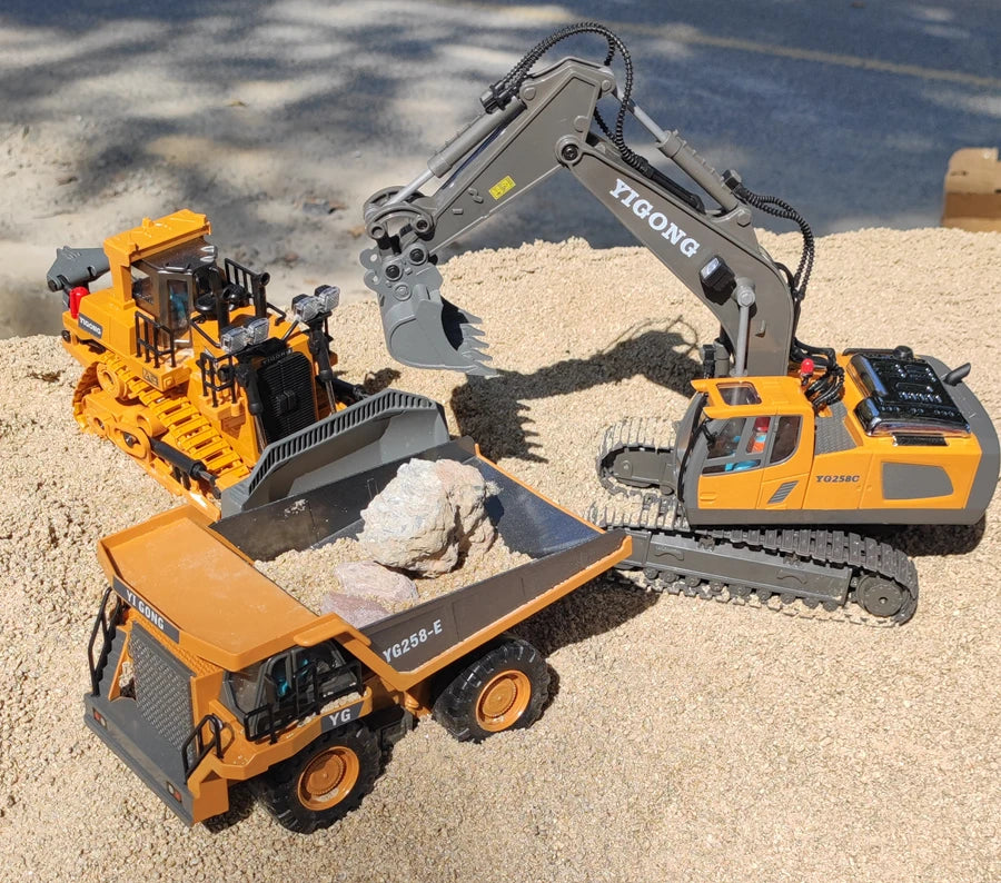 Pelle télécommandée 4WD, camion à benne basculante en alliage 4x4, Bulldozer, modèle Radio, voiture RC, véhicule de Construction, jouet, cadeaux pour enfants