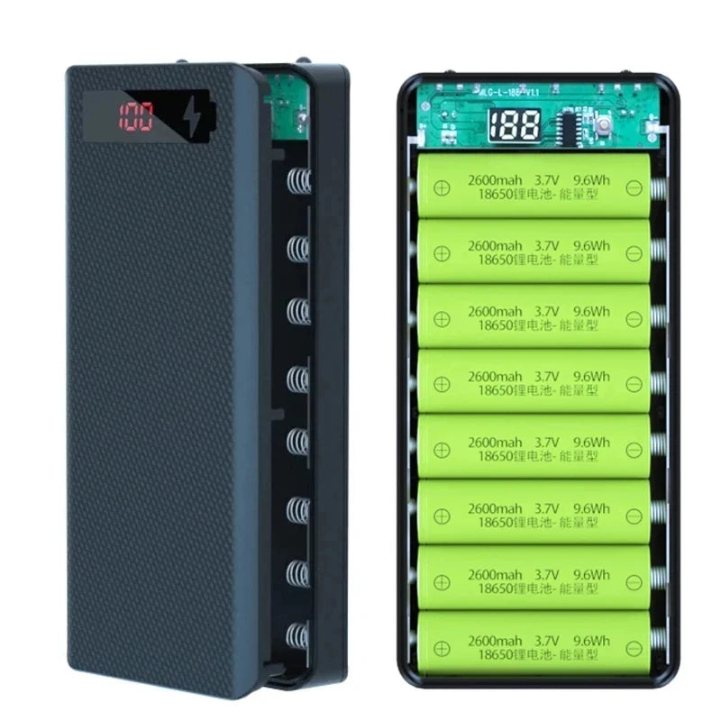 8/10*18650 batterie externe support de la boîte de batterie Portable double USB Type C coque de Charge pour iPhone Xiaomi Huawei 18650 boîtiers de batterie