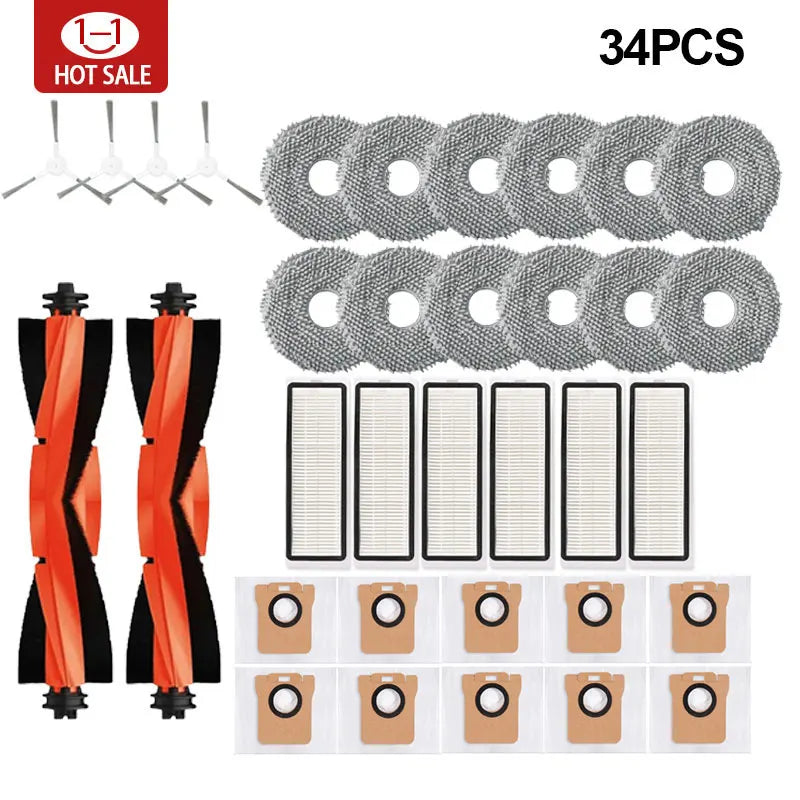 Bolsa para polvo para robot aspirador Xiaomi X20 + / X20 Plus, accesorios de trapeador y rejilla, cepillo lateral principal, filtro Hepa, piezas de repuesto