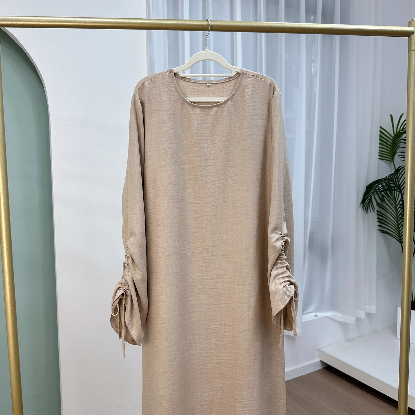 Robe modeste pour femmes musulmanes, arabie saoudite, Eid dubaï, Abaya uni, fête de vacances islamique, couleur unie, turquie, poignets à lacets, vêtements longs, 2024