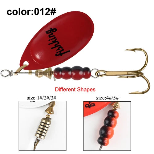 NGB métal leurre de pêche Spinner appâts 1 pièces 3.9g 4.6g 7.4g 10.8g 15g cuillère rotative leurres Spinners avec triples crochets brochet appâts