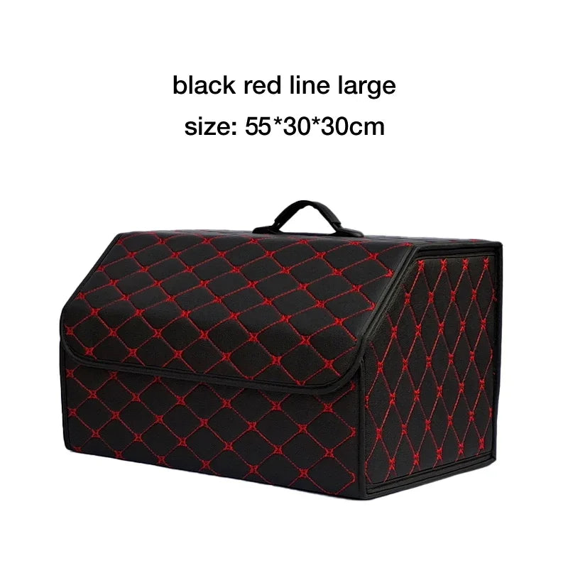 Car Trunk Storage Box, Large Capacity Automotive Multi-purpose Tools Storage Bag, Organizer, Foldable Leather for Emergency