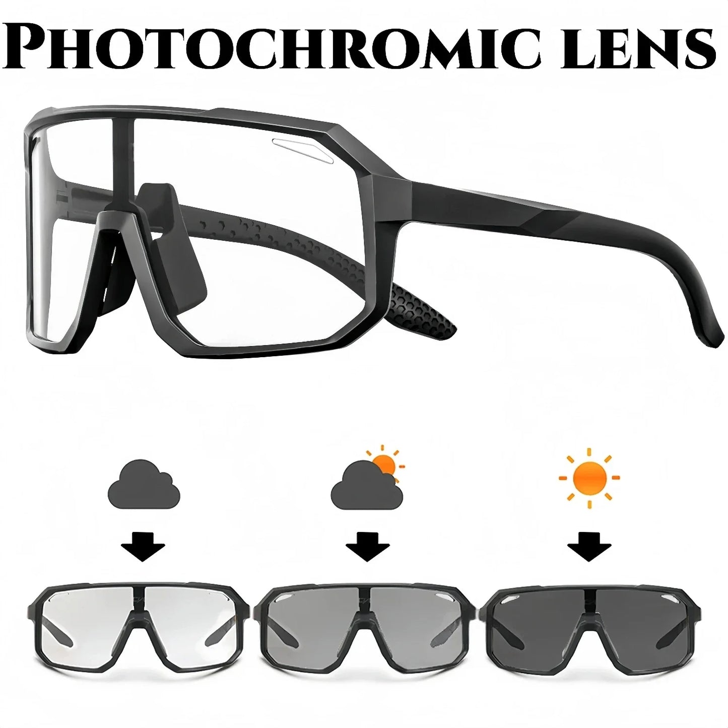 Photochromic Cycling Glasses Sports Bike Sunglasses Men Women MTB Bicycle Eyewear Baseball Softball Sunglasses