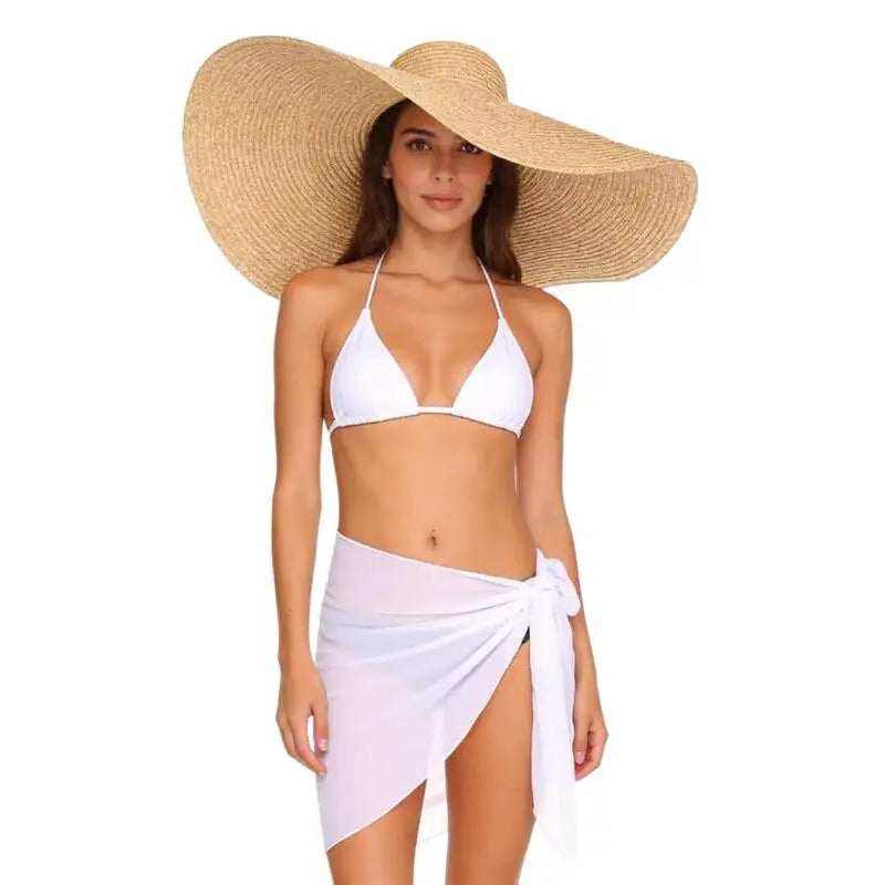 Paréo court en mousseline pour femme, cache-maillot de bain, enveloppe de plage, jupe courte transparente, écharpe en mousseline, couvre-maillot de bain