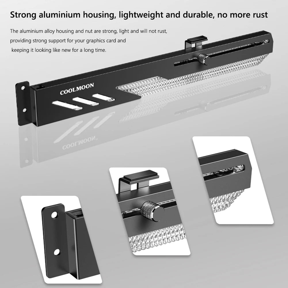 COl'hyMOON-Support de carte vidéo pour ordinateur, support GPU horizontal GT8, support de boîtier PC, kit de refroidissement, 5V ARGB