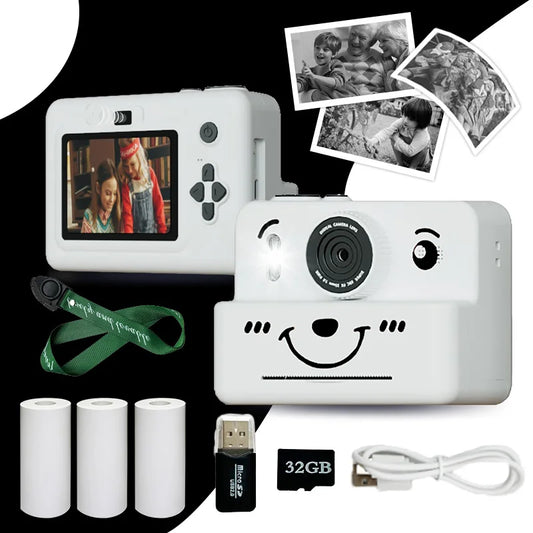 Kids Instant Print Camera with 32GB Memory Card, Photo, Video, Puzzle Games and Music, Perfect Gift for 4+ Year Old Boys and Girls