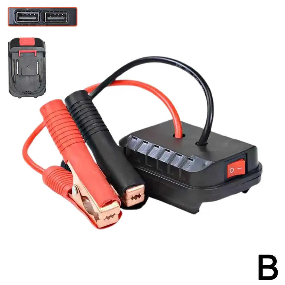 Lithium Battery Converter for Car, Charger Clip, Auto Starter for Makita Booster, Cable Adapter, Emergency Power DIY Tools
