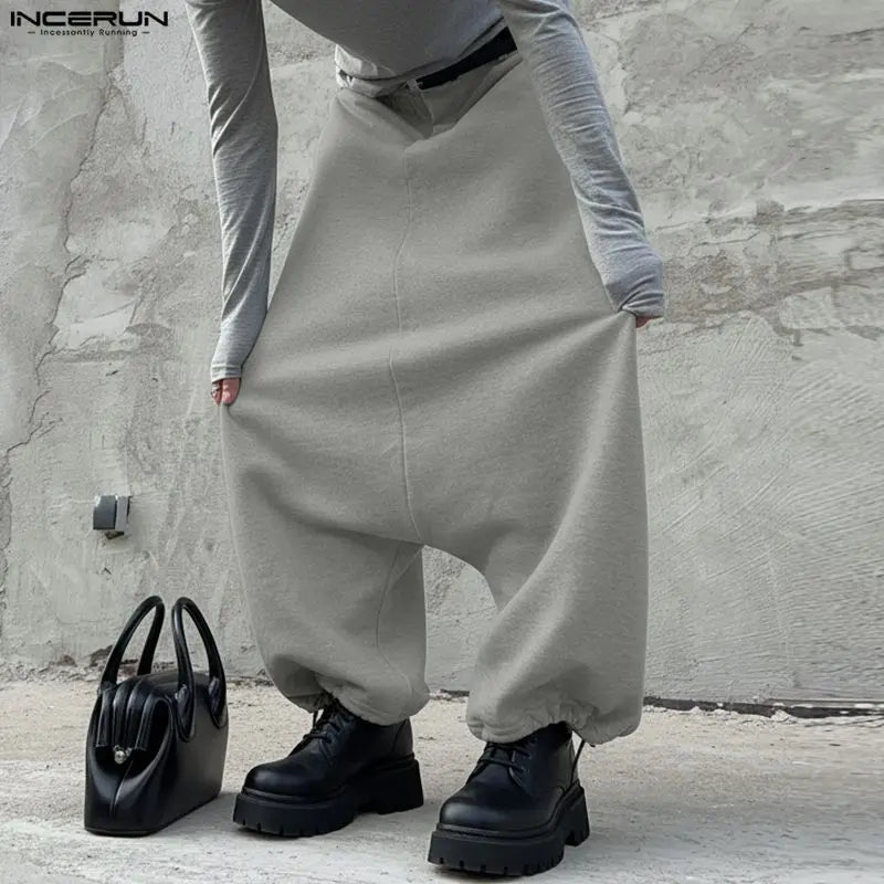 Pantalon ample streetwear pour hommes — couleur unie, taille élastique, jogger, décontracté, S-5XL
