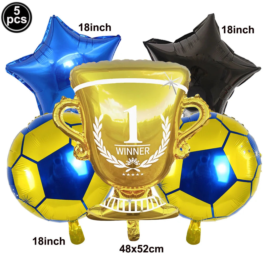 Ballons Aluminium Thème Football — Décoration Fête Anniversaire & Baby Shower Enfant