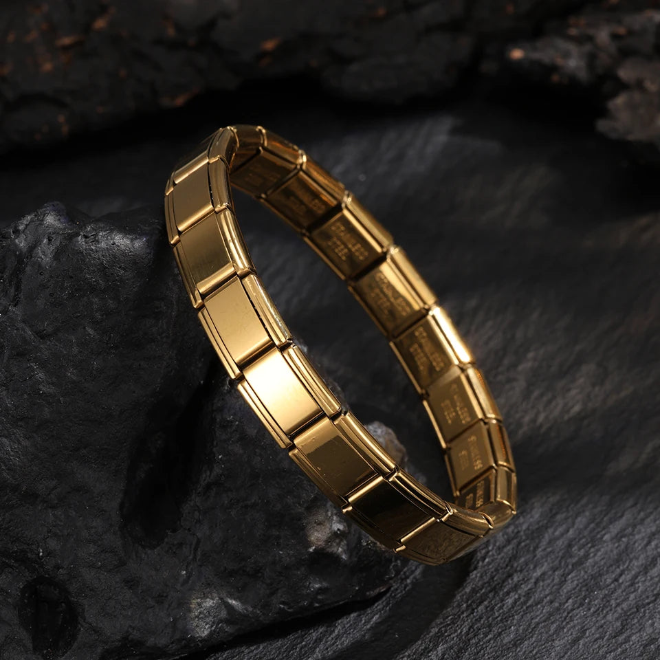 ChimSquare-Pulseras italianas de acero inoxidable para mujeres y hombres, joyería de fiesta de cumpleaños, hip hop, esqueleto de metal, regalo expandible