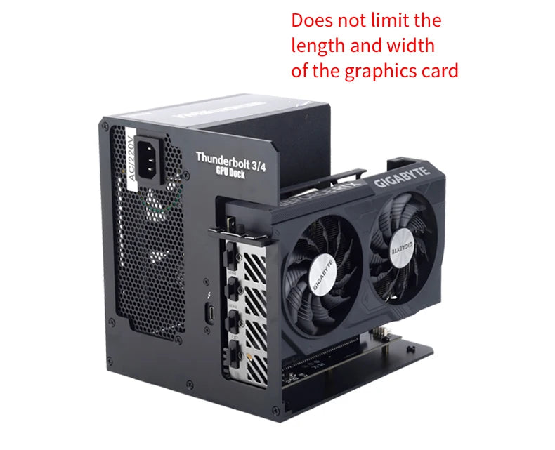 Support externe de carte graphique egpu Thunderbolt 3/4 vers pcie par alimentation ATX 7900XT/rtx4090 peut être installé