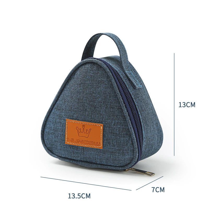 Mini bolsa aislante triangular de aluminio, enfriador térmico, bolsa de almuerzo para estudiantes, bolsa para bolas de arroz, fiambrera, bolsas de transporte para almuerzo Bento