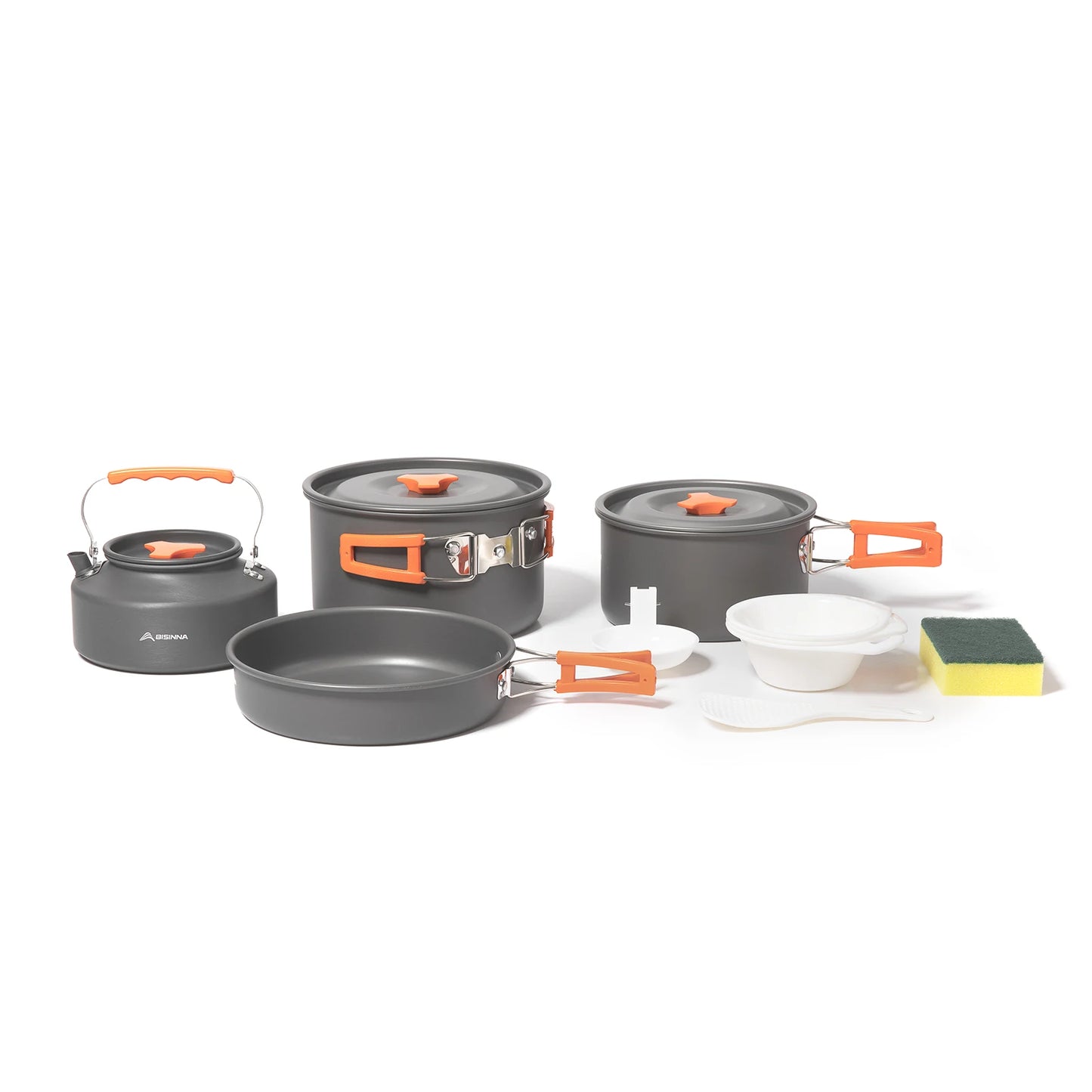 BISINNA – ustensiles de cuisine de Camping en alliage d'aluminium, bouilloire à eau, casserole, ensemble de cuisine pour voyage, randonnée, pique-nique, barbecue