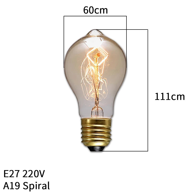Bombilla retro Edison regulable E27 40W 110V 220V Lámpara incandescente de filamento vintage Bombilla decorativa