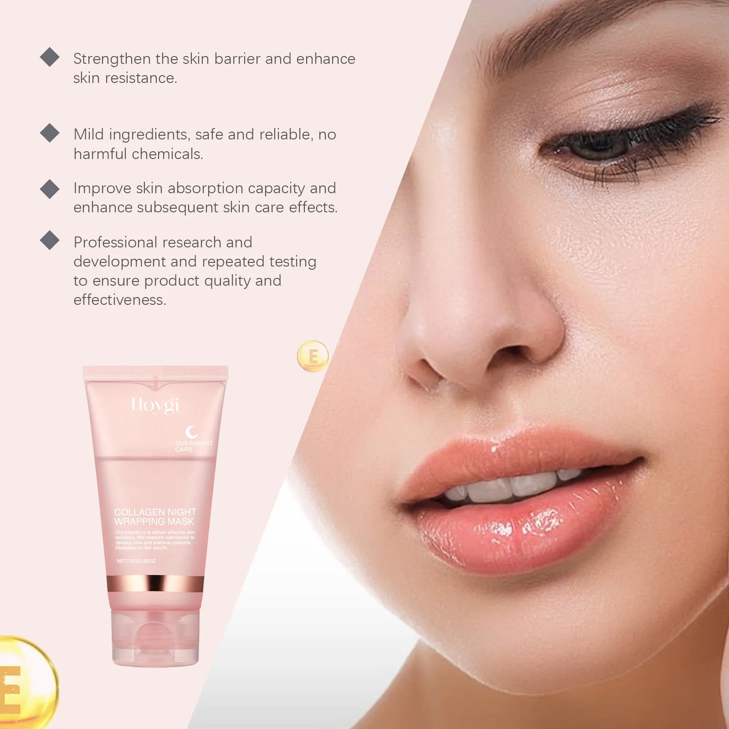 Deep collagen mask, peel-off mask, anti-wrinkle, lifting, facial skincare, organic masks, night mask, skin moisturizer, for women
