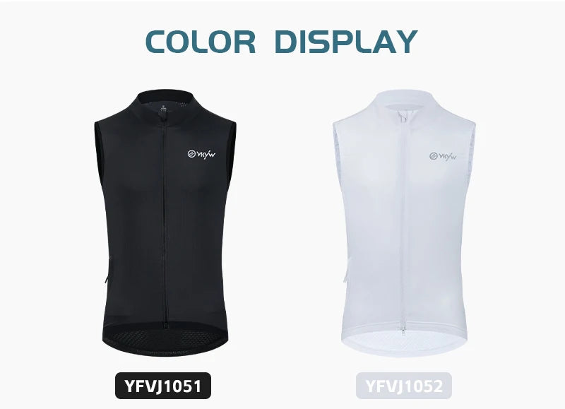 Gilet de cyclisme homme UPF50+ — imperméable, coupe-vent, route, léger, sans manches