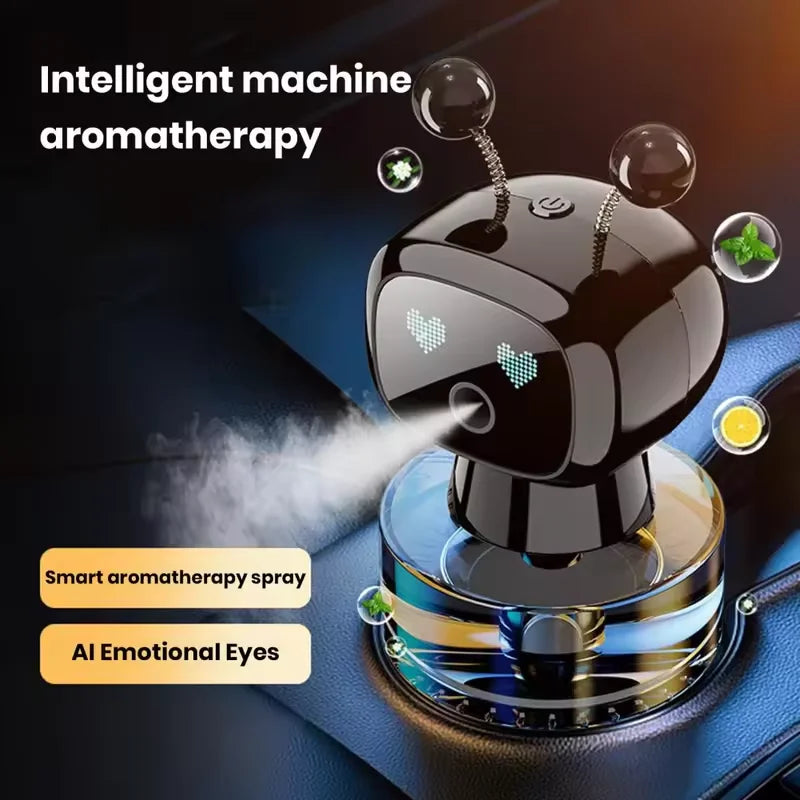 Désodorisant de voiture Intelligent diffuseur d'arôme de voiture Rechargeable AI yeux intelligents 4 niveaux de diffuseur de voiture Intelligent réglable cadeau