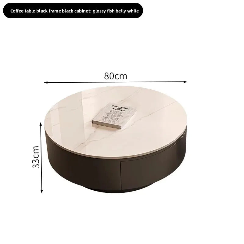 Luxury Minimalist Acrylic Round Living Room Coffee Table for Girls, Restaurant Coffee Table, Book Table