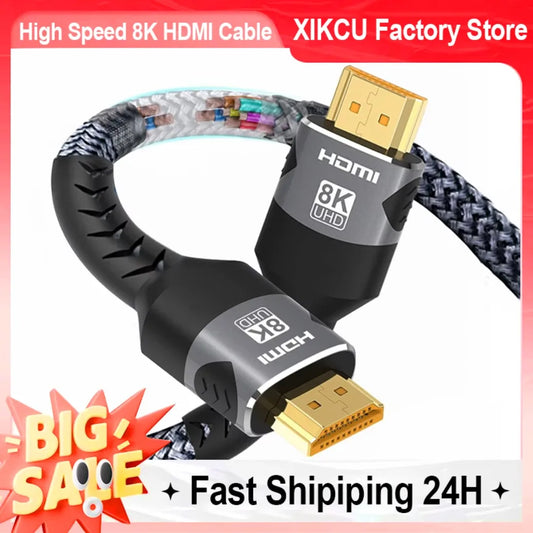Cable compatible HDMI 8K 4K @ 120Hz 8K @ 60Hz, cable HDMI 2.1, adaptador 48Gbps para RTX 3080 eARC HDR, cable de video para PC portátil TV box PS5