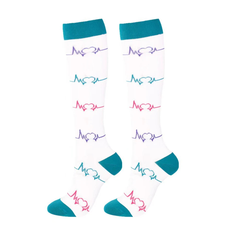 Chaussettes de Compression pour varices, adaptées au Golf, Rugby, course à pied, randonnée, Sports pour Anti-Fatigue, conduite, voyage, vol, femmes et hommes