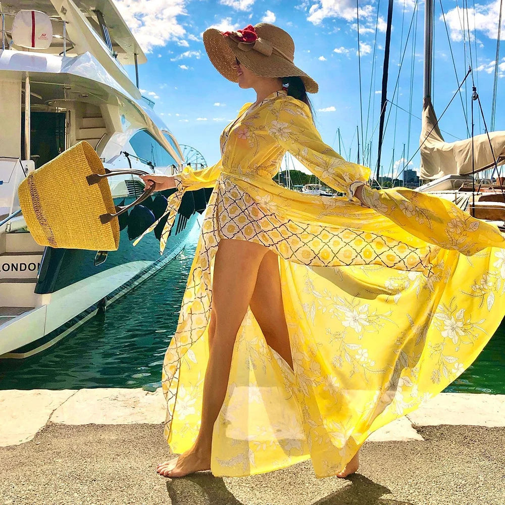 Blue Eyes Bikini Cover-Up, Tuniques de plage, Long Kaftan, Robe de plage, Sarong, Maillots de bain